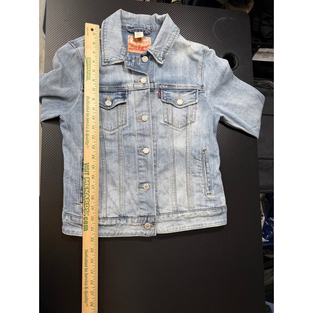 Levi’s Denim Trucker Jacket Womens Medium Button Front Capsule Classic - Picture 6 of 10